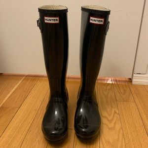 HUNTER TALL BLACK RAIN BOOTS